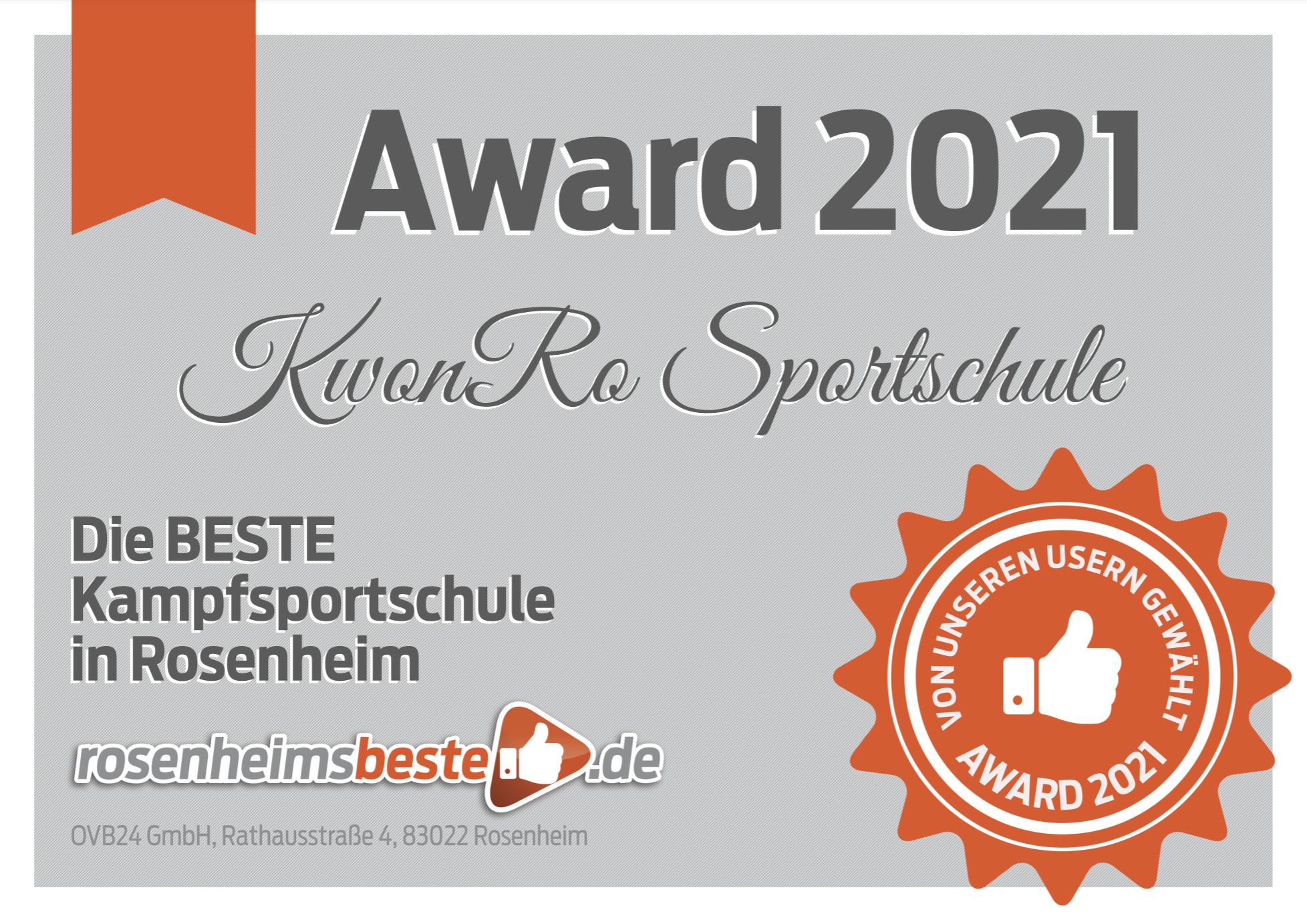 Beste Kampfsportschule Award 2021